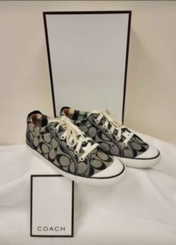 Coach Barrett Black Signature Monogram Shoes with Box