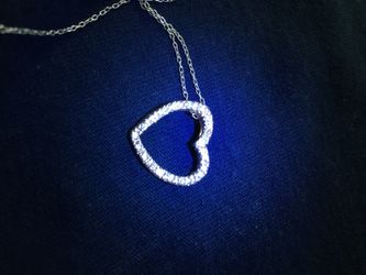 Sterling silver and crystal heart necklace