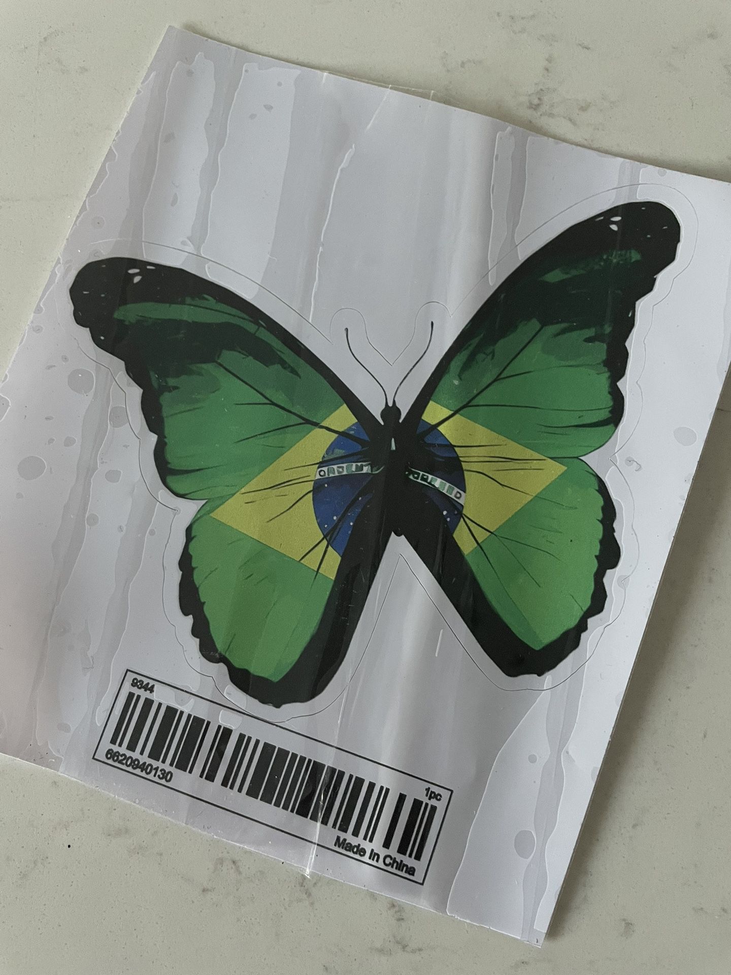 Brazilian Flag Butterfly Sticker