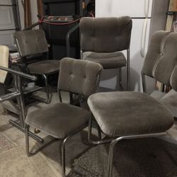 Dining Set - Smoked Glass/chrome 4 Chairs