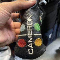 Scotty Cameron Studio Style Newport Black Putter Headcover with Velcro closure Golf head cover used conditions  See pictures for details and condition