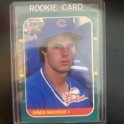 1987 DONRUSS THE ROOKIES #52 GREG MADDUX ROOKIE CARD | Great Centering HOF Cubs 