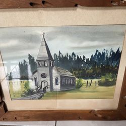 Vintage Painting of a church