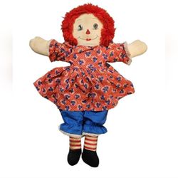 Vtg 50s Raggedy Andy Doll Vintage Handmade Button Eyes Collectible Hand Stitched