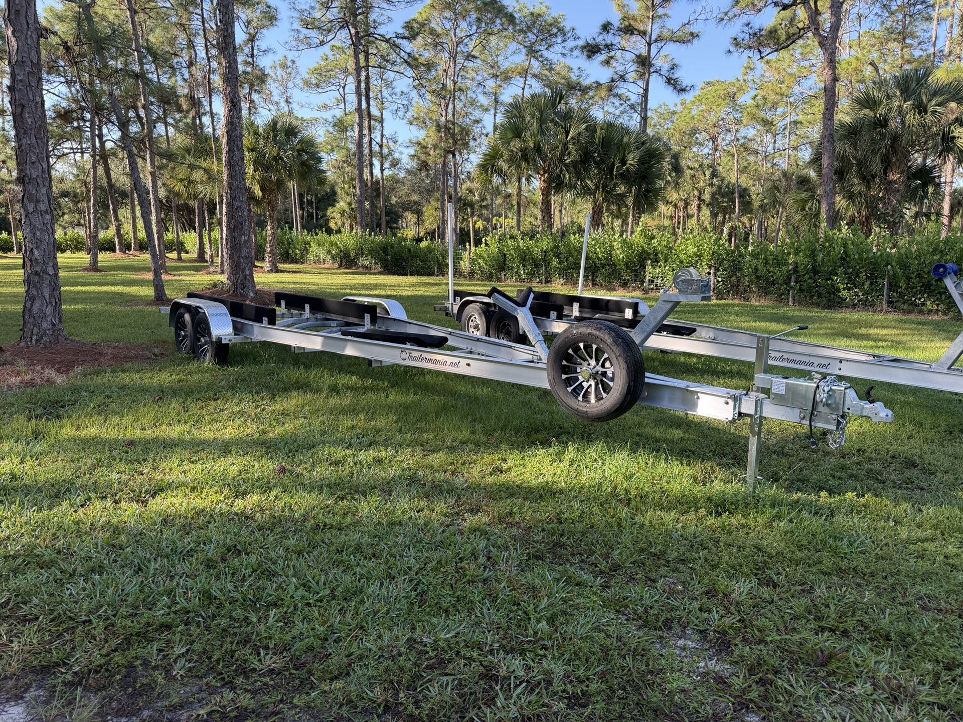 New 2026 Trailer Mania 11K GVWaR Tandem Axle Boat Trailer, 27-28ft Model. Ready To Go.