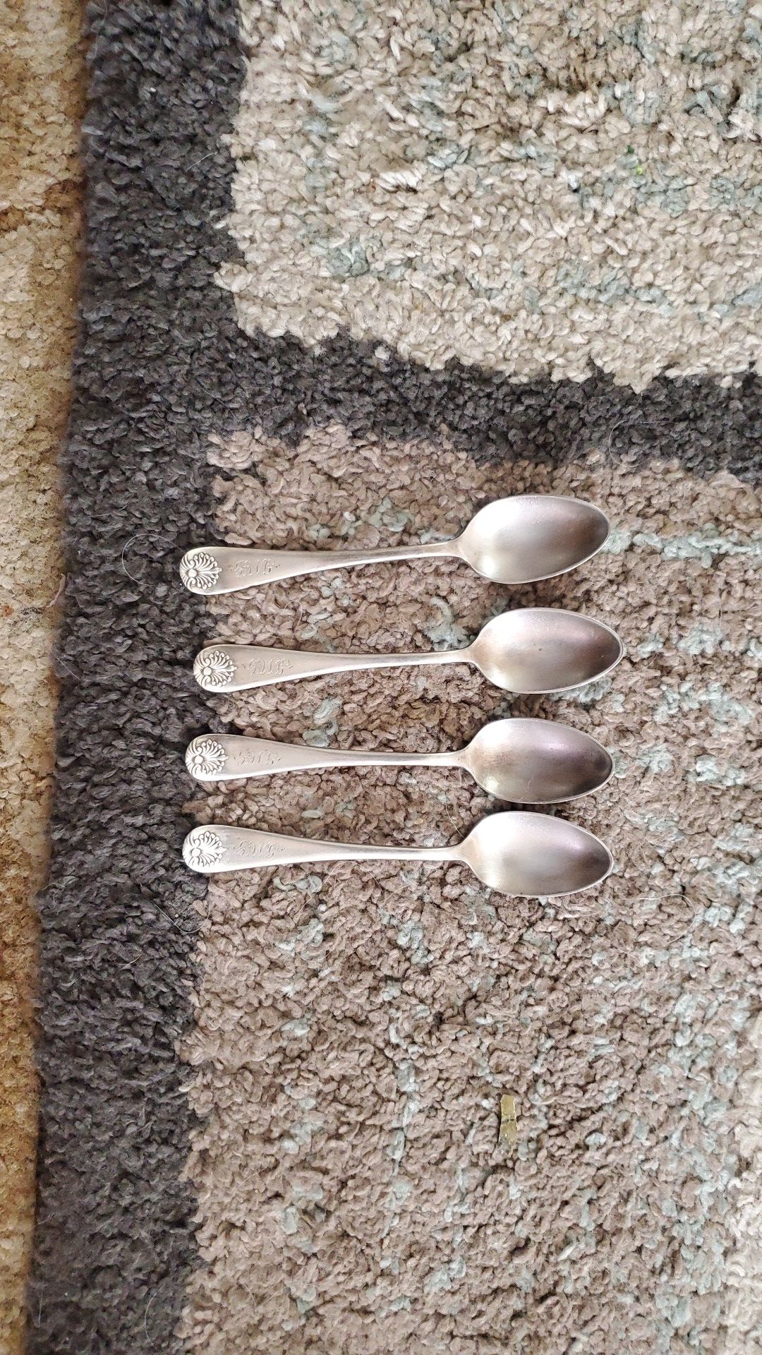 Vintage silver plated baby spoons