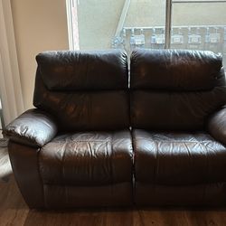 Dual Reclining Leather Loveseat