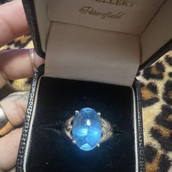 14k Swiss Blue Topaz Ring