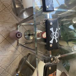 3 Leather Wallets With Chains