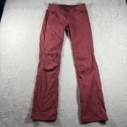 Prana Women’s Size 0 Red Hiking Pants Travel Outdoor Camp Breathable #3F