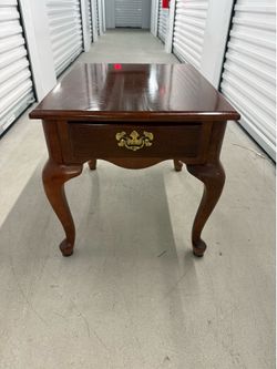Vintage Solid Cherry Queen Anne Style End Table (26 x 21)- One Available