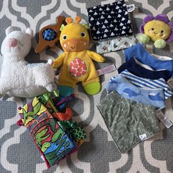 Baby toys and bibs