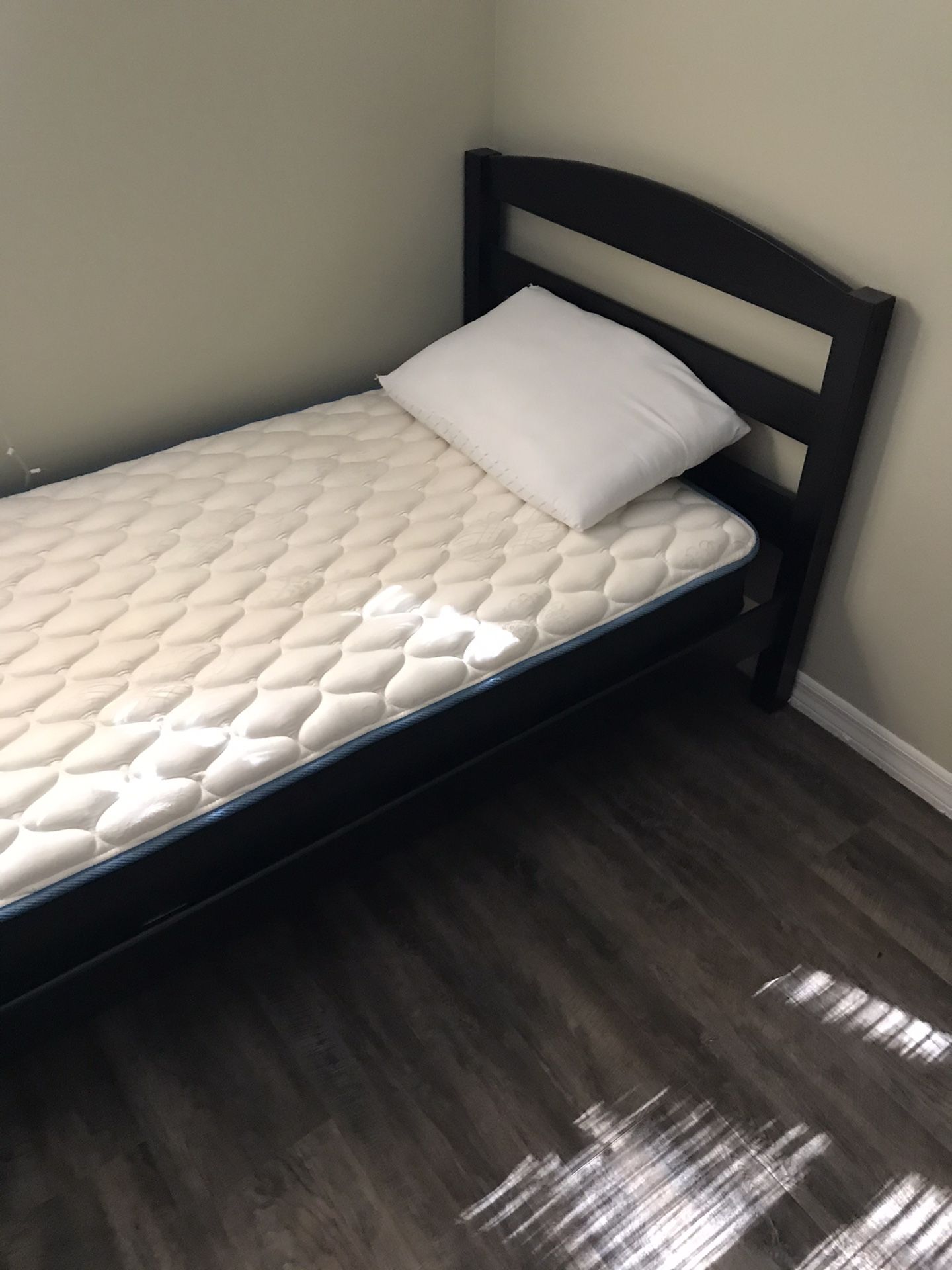 Twin Bed like new frame and mattress