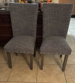 2 Beautiful Gray Chair Best Condition 