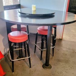 Tall Round Table With Lazy Susan