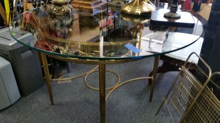 Kitchen table. Brass