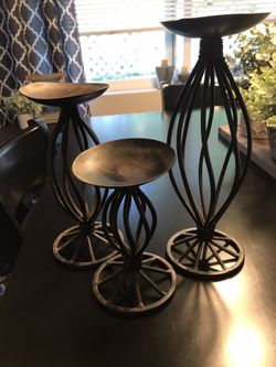Candle Holders set of 3 metal