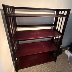 Wooden Walnut Bookcase (4 Shelves, 4-tier)