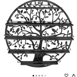 Sorbus Wall Mounted 5 Tier Nail Polish Rack Holder - Tree Silhouette Round Metal Salon Wall Art Display...