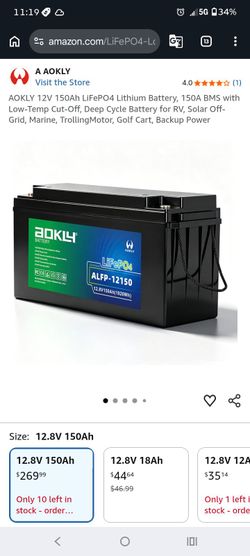 This is an Aokly branded LiFePO4 (Lithium Iron Phosphate) battery, model ALFP-12100.