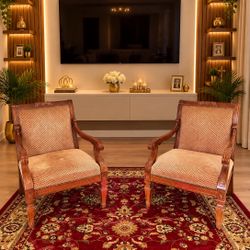 2 Heavy Wood Chairs 