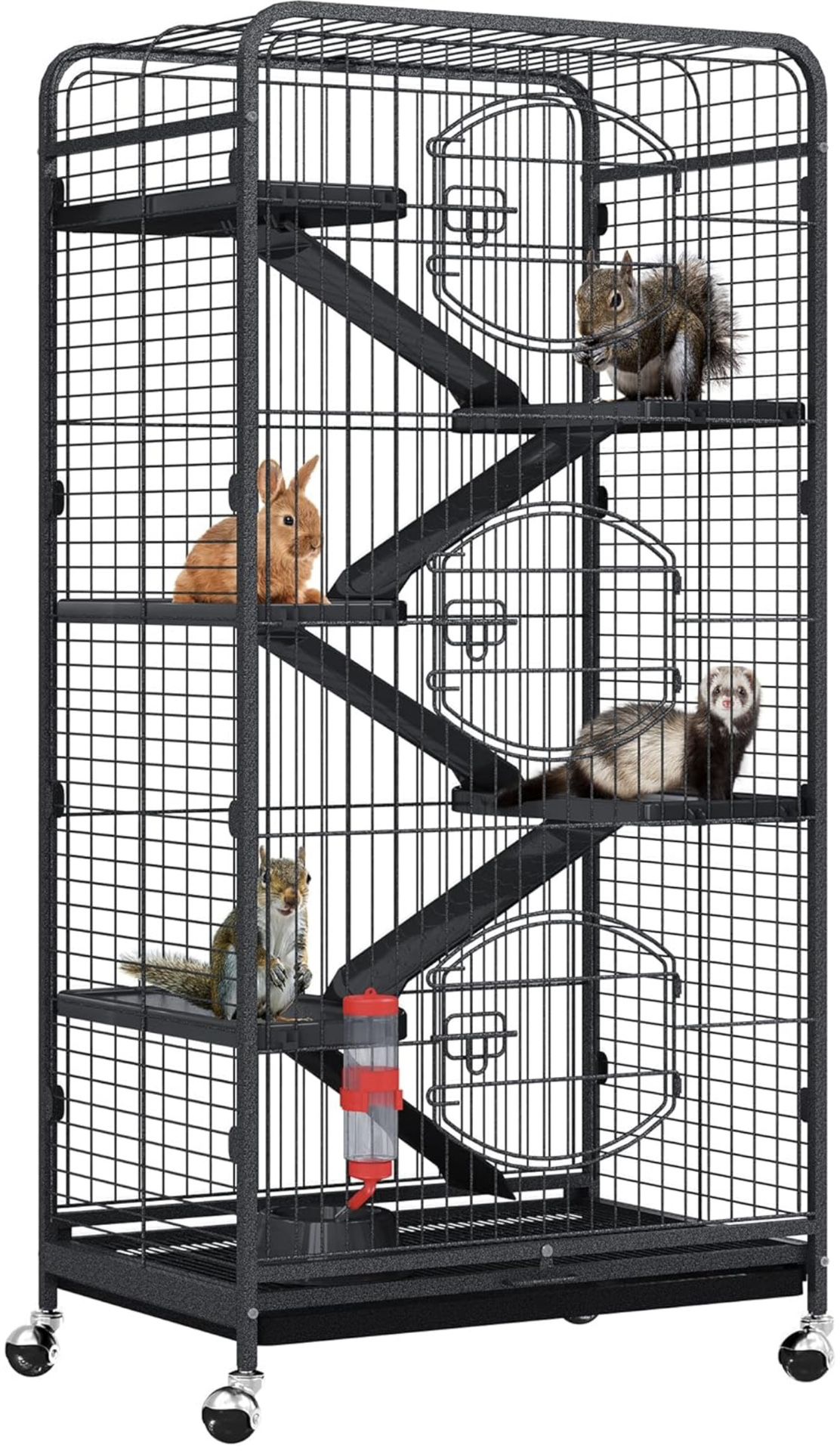 Animal Cage with Rolling Stand Indoor Outdoor for Squirrel/Guinea Pig/Bunny/Cat/Sugar Glider/Rabbit