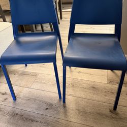 Modern Blue Dining/Accent Chairs – Set of 2 – Great Condition