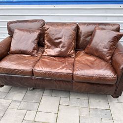  Restoration hardware Leather Sofa