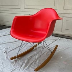 Eames Molded Plastic Armchair With Rocker Base