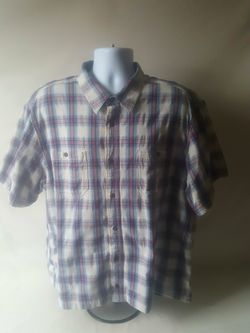Outdoor life men's plaid short-sleeve button-down shirt 2XL