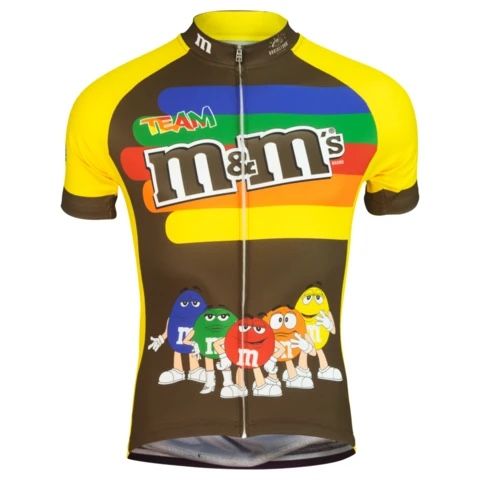 Men's Team M&M's Cycling Jersey - Stripes - Small - NEW