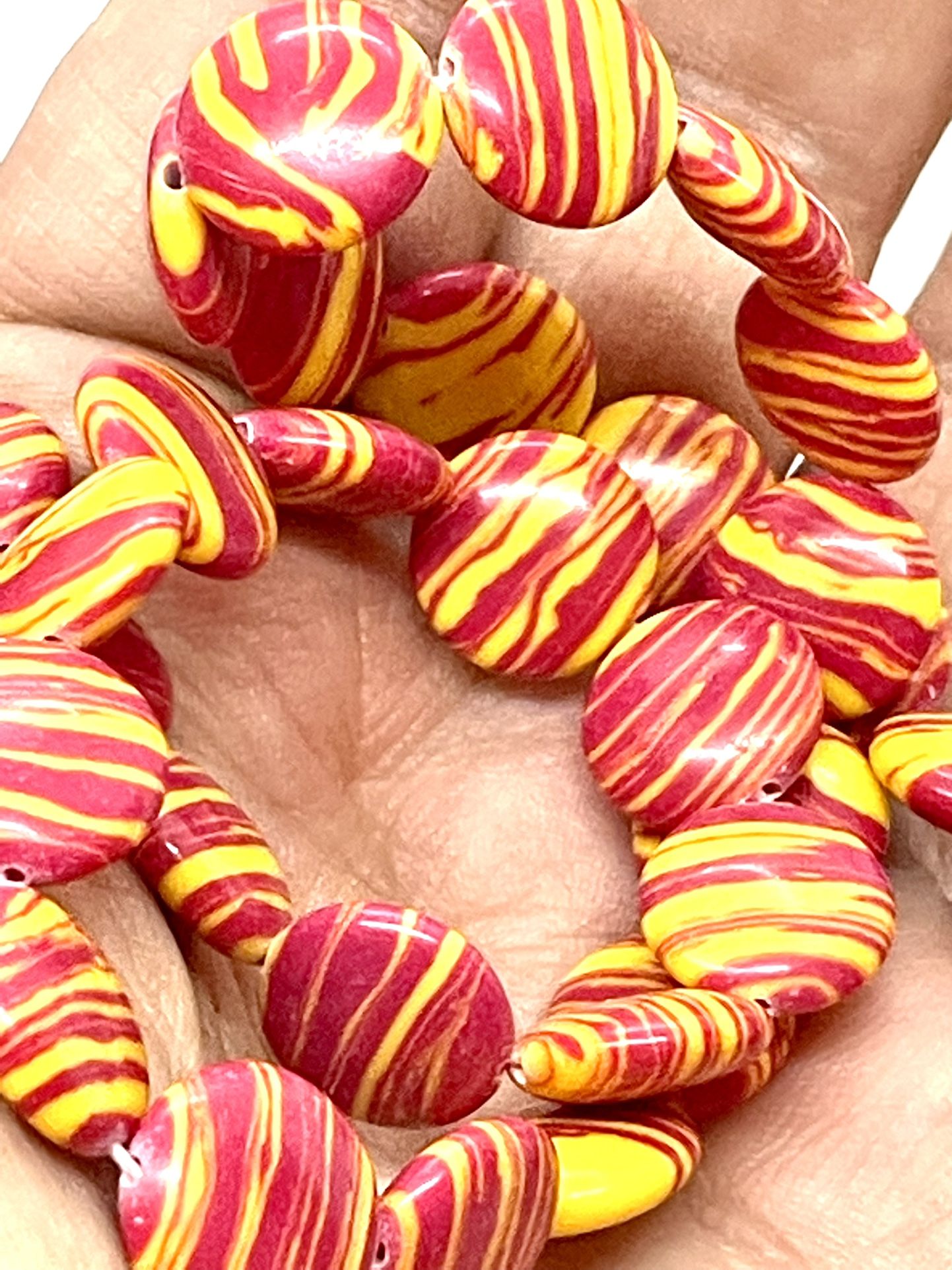 12mm Candy Striped Beads