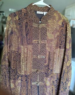 White Stag Vintage Tapestry Patchwork Jacket w/ Earthy Palette - Large (12/14)