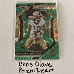 Chris Olave New Orleans Saints WR Prizm Short Print Insert Card. 