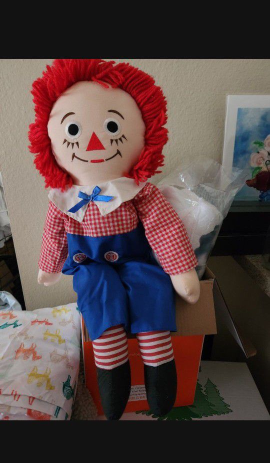 Applause RAGGEDY ANDY DOLL 1991 Johnny Gruelle Plush Plushie Stuffed 25"  