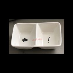 RAE DUNN Divided # ! Tray, Hashtag Exclamation Point, Office, Decor, Dip, New