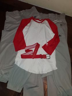 Boys Adidas Baseball pants, belt, and shirt