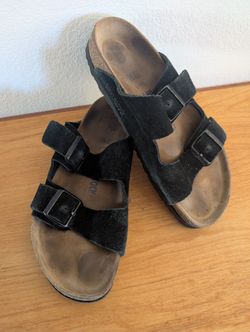 Black Suede Birkenstocks Size 40 9/9.5 Womens