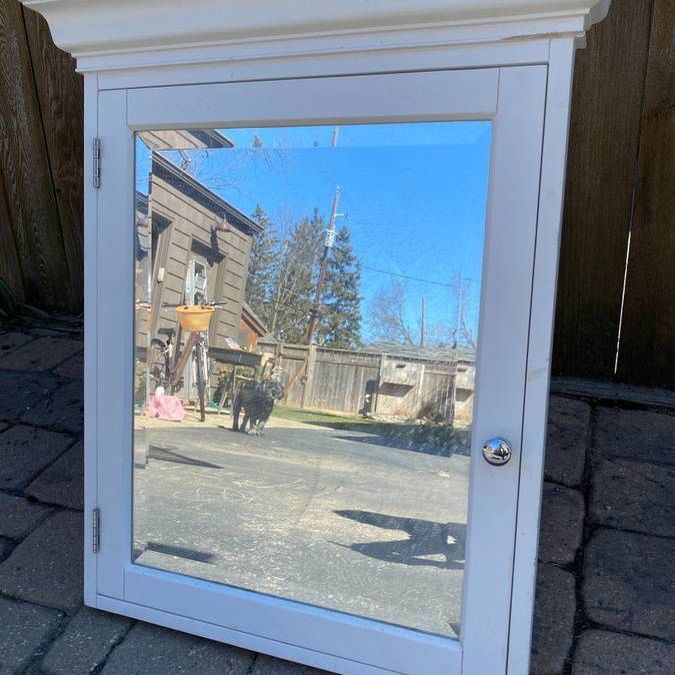 White Pottery Barn Medicine Cabinet