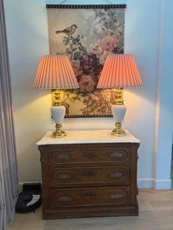 Vintage oversized lamp set of 2 MCM style