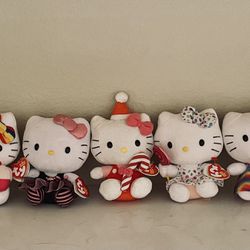 Hello Kitty, Beanie Babies - With Tags Attached 