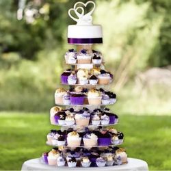 7 Tiers Clear Acrylic Crystal Cupcake Tier 