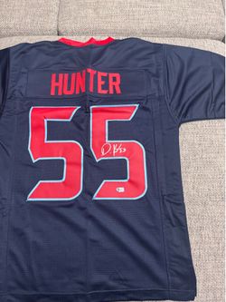 DANIELLE HUNTER Signed Autograph Custom Jersey- Metabilia Coa - Houston Texans
