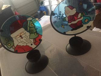 Stained glass candle holder