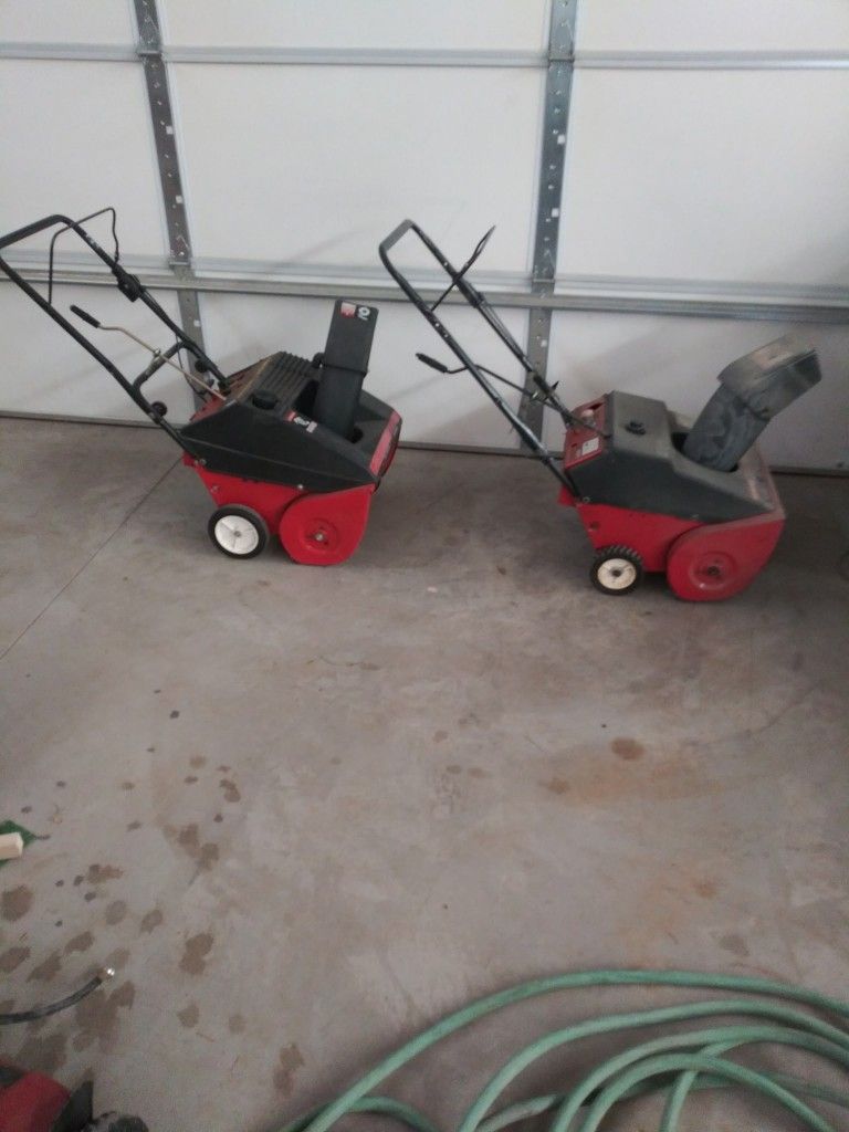 YARD MACHINE 2. SNOW BLOWERS. $50. EACH