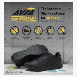 Avia Avi-Skill Non Slip Shoes for Men – Men's Work & Safety Footwear - Black
