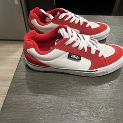 Vans Red And White Shoes 