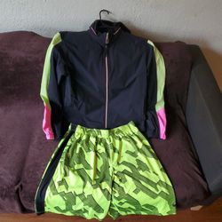 Wind breaker and Nike shorts