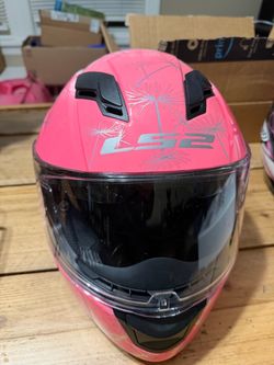 LS2 Full-Face Motorcycle Helmet Pink