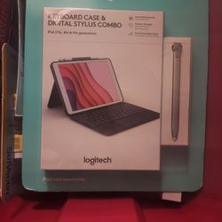 Logitech Keyboard Case And Digital Stylus Bundle ( Ipad ,7th,8th,9th Gen ) Factory Sealed NIB